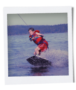 Photo of kid wakeboarding
